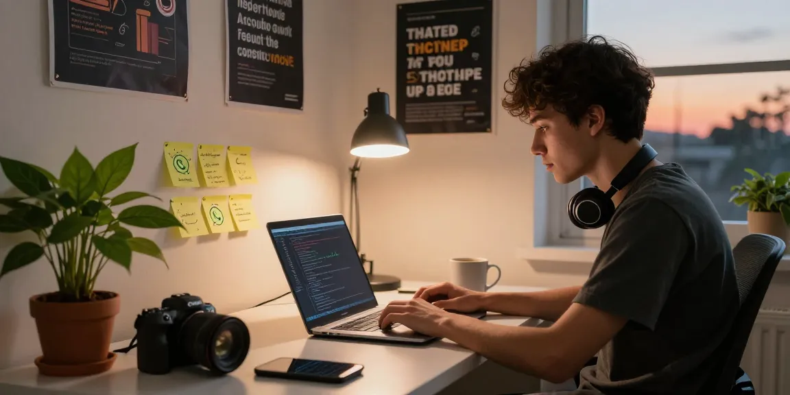 Discover how to WhatsApp下載 with a developer focused on coding in a cozy office