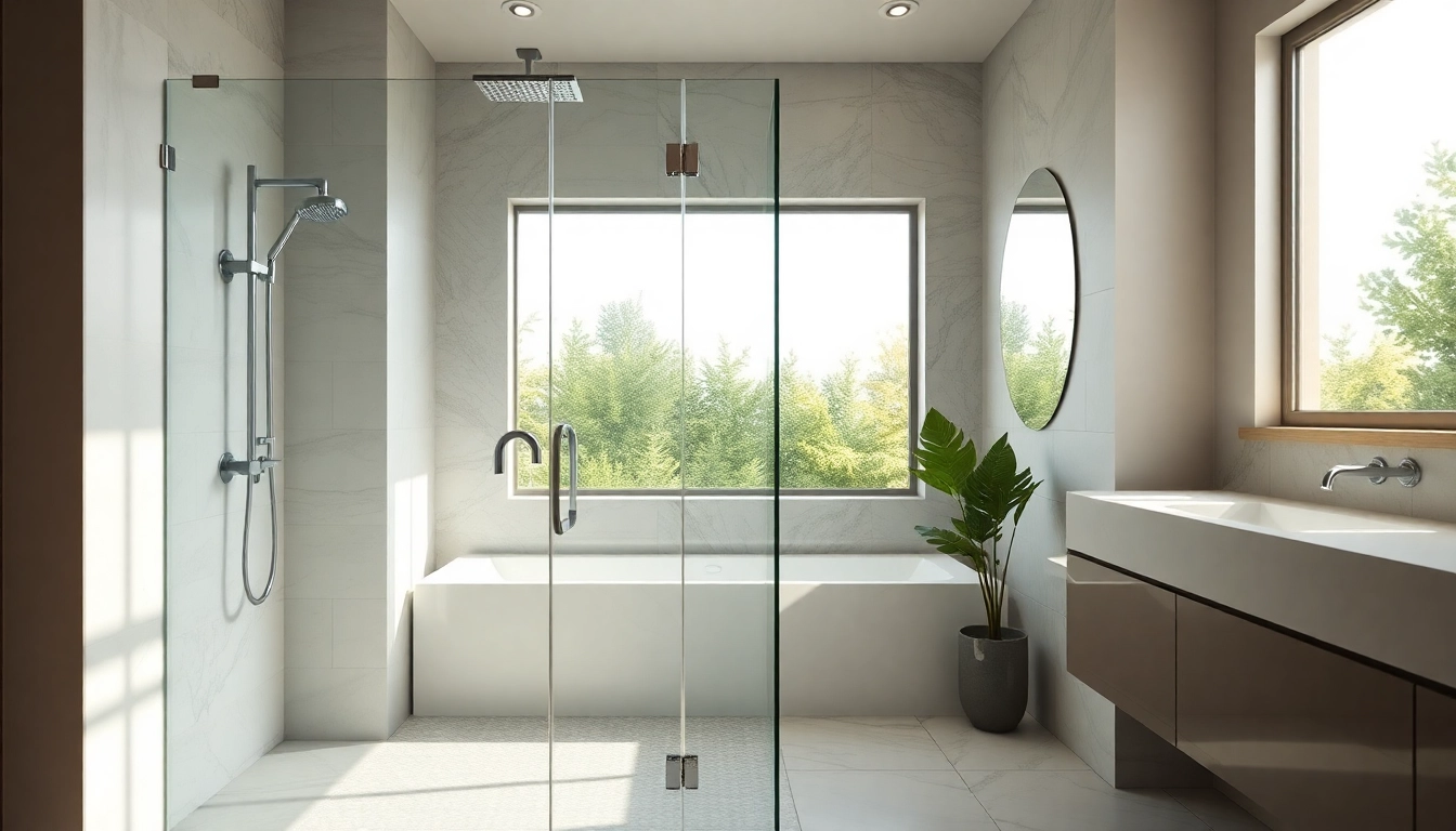 Explore elegant showers Australia featured in a modern luxurious bathroom setting.