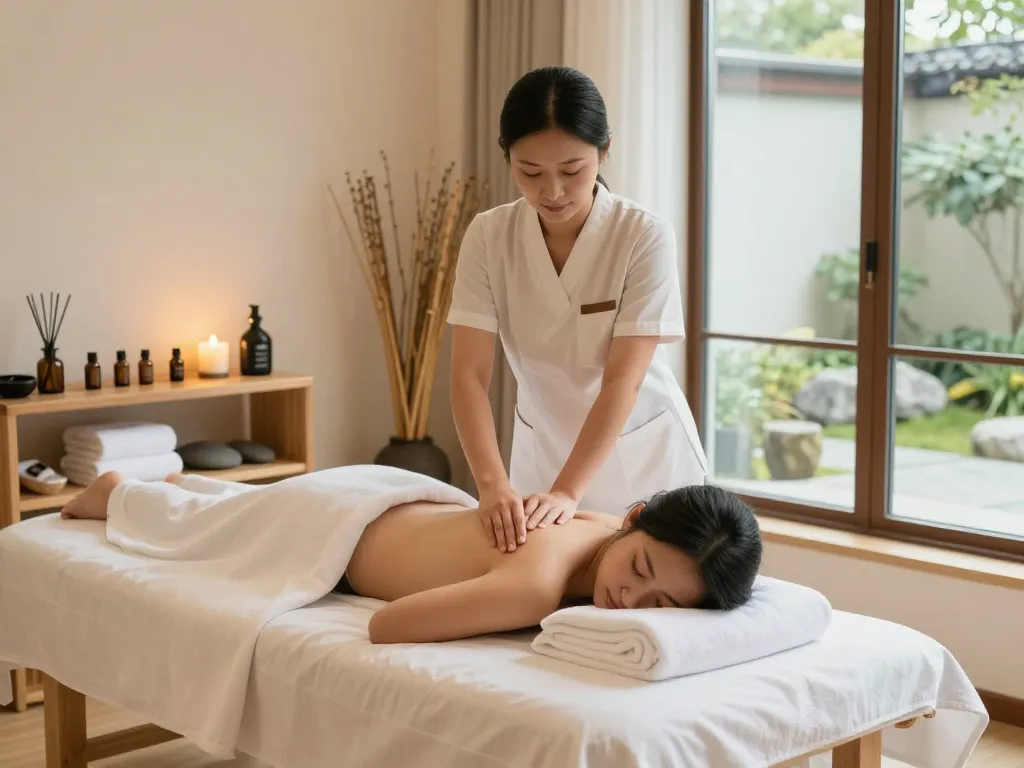 Revitalizing atmosphere showcasing 잠실스웨디시 massage therapy with essential oils and natural elements.