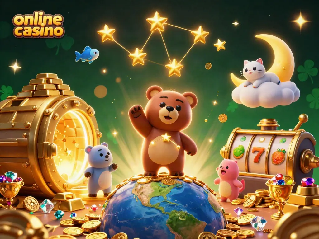 Disfruta de una emocionante y rica experiencia en un casino online mientras recolectas monedas doradas y joyas.