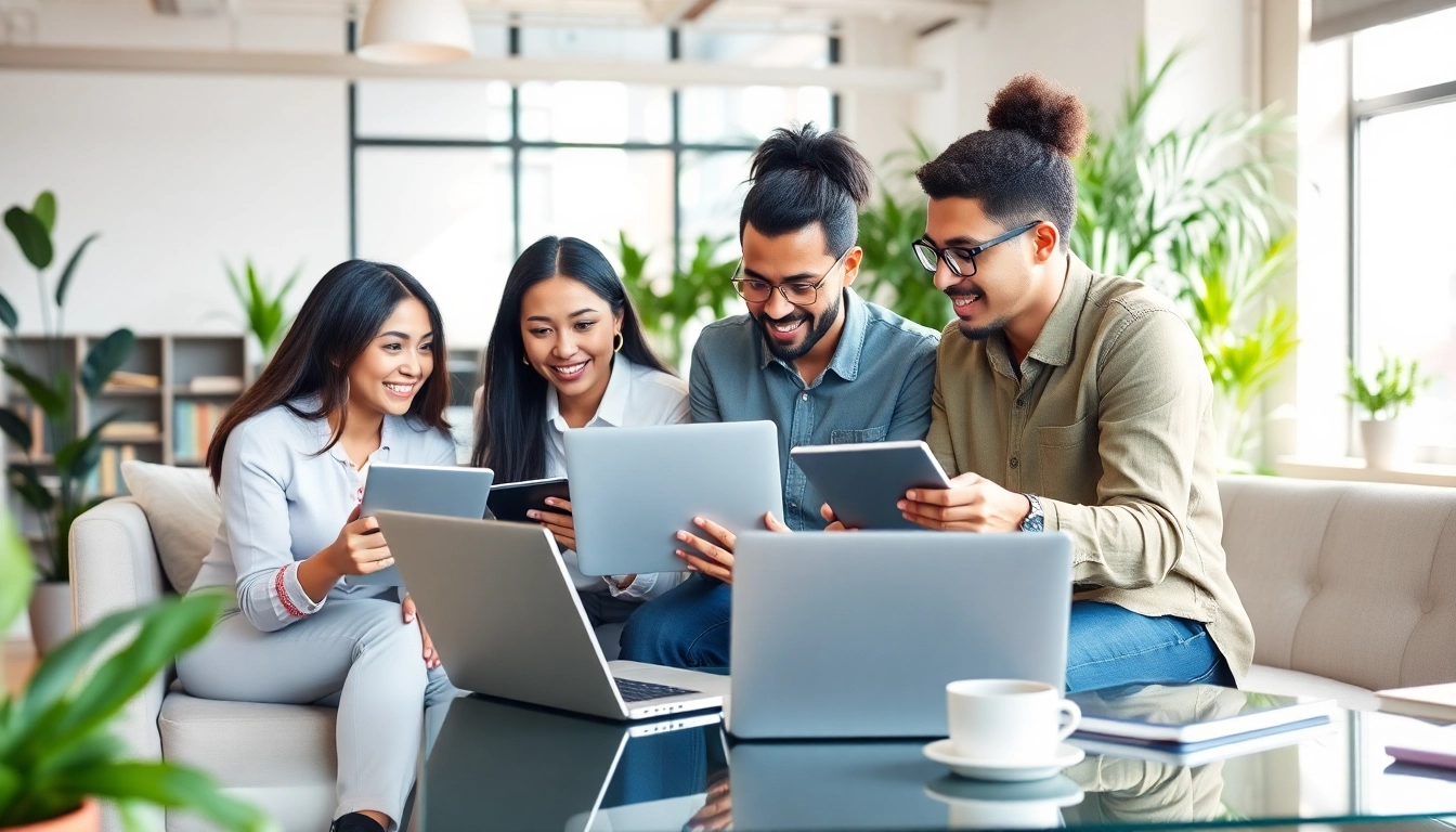 Collaborative environment illustrating small business jobs with professionals engaged in teamwork.