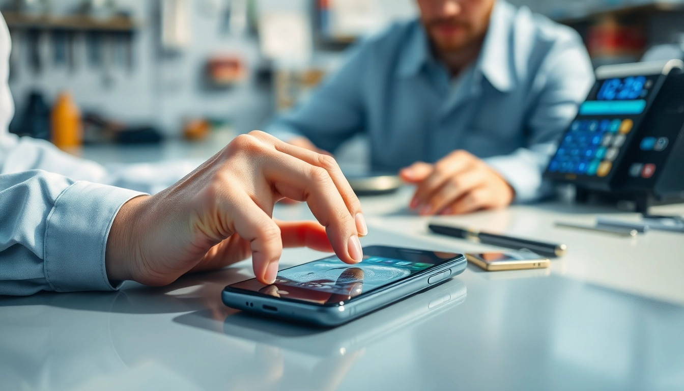 Evaluate water damaged phone cash in a professional repair setting with expert tools and money exchange.