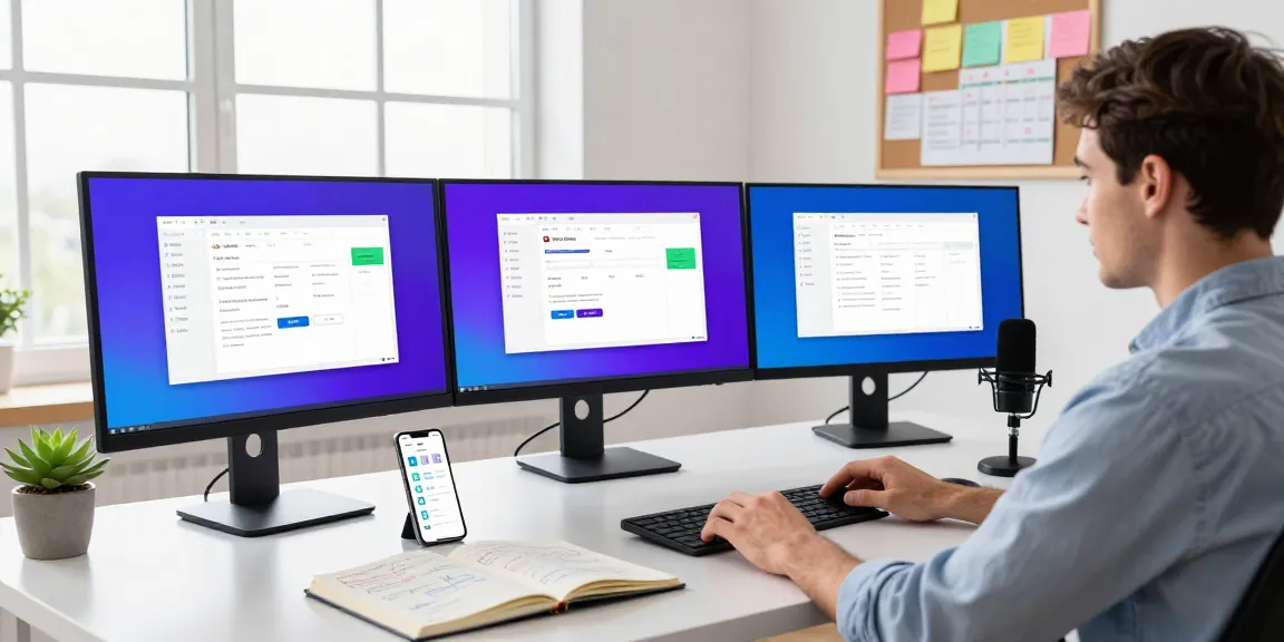 WPS Download in a tech-savvy workspace with vibrant interfaces and productivity tools.