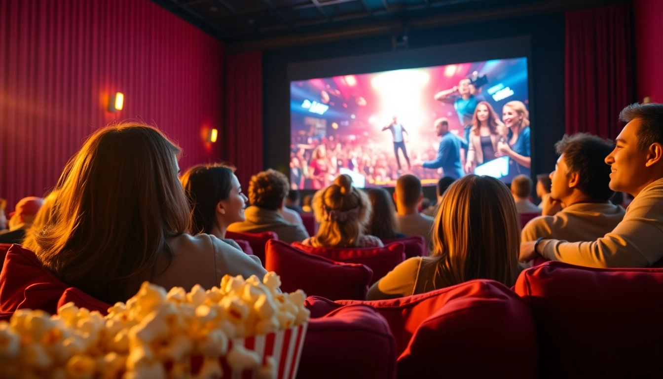 Enjoy a vibrant cinema scene where audiences immerse in หนังออนไลน์, celebrating the joy of movie-watching together.