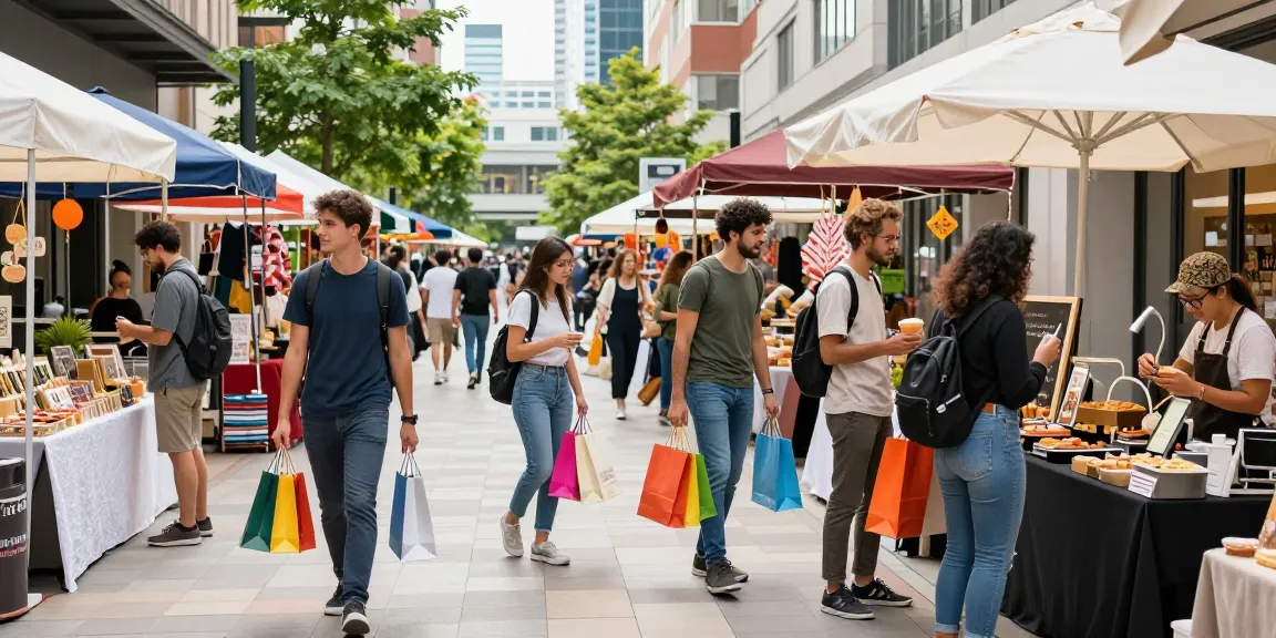Shopping experience at https://forumup.org/shop/search.php?ca_id=&addr1=&addr2=&addr3=&schKeyword= with diverse friends engaging with local vendors.