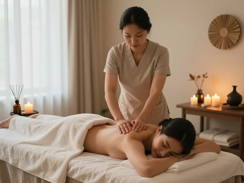 Swedish massage experience at https://www.makangs.com/region/국내/서울-/마사지-스웨디시 featuring a peaceful treatment room.