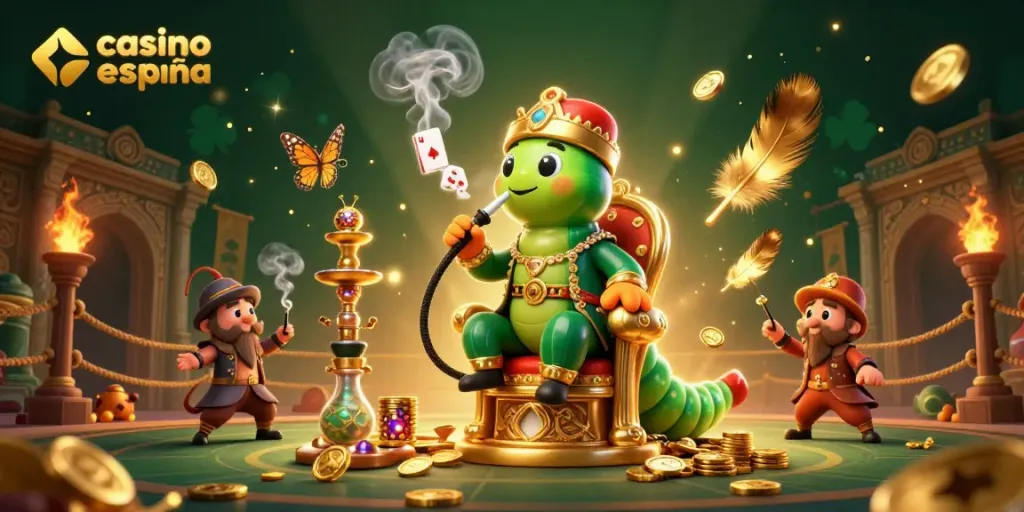 Disfruta de la experiencia del casino online español con un maestro hookah y símbolos de póker.