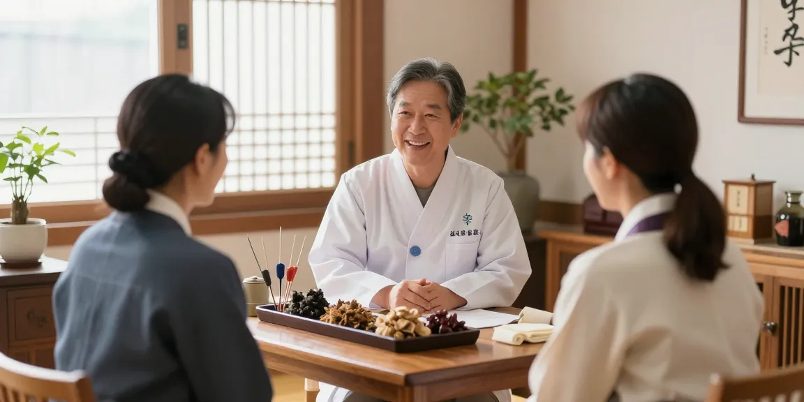 Expert treatment at 수원한의원 featuring a practitioner with patient in a serene environment.