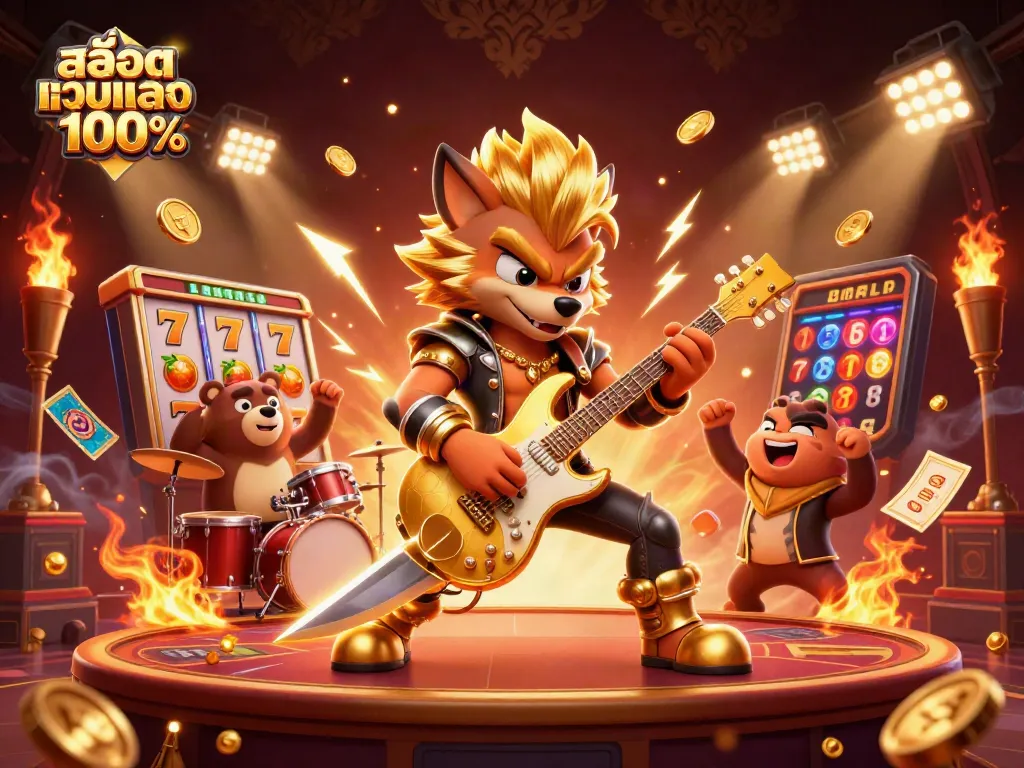 เล่นสล็อตเว็บตรง100% บนเวทีคาสิโนกับนักดนตรีการ์ตูนที่มีพลัง