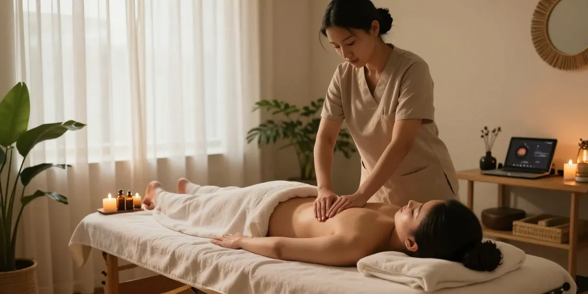 Relaxing Swedish massage session at a serene spa with aromatic oils and soft lighting.