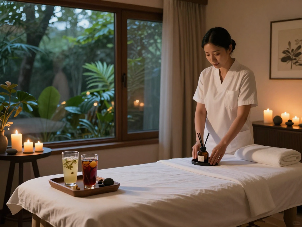 Experience premium relaxation with mantra88 massage therapy in a serene, inviting spa setting.