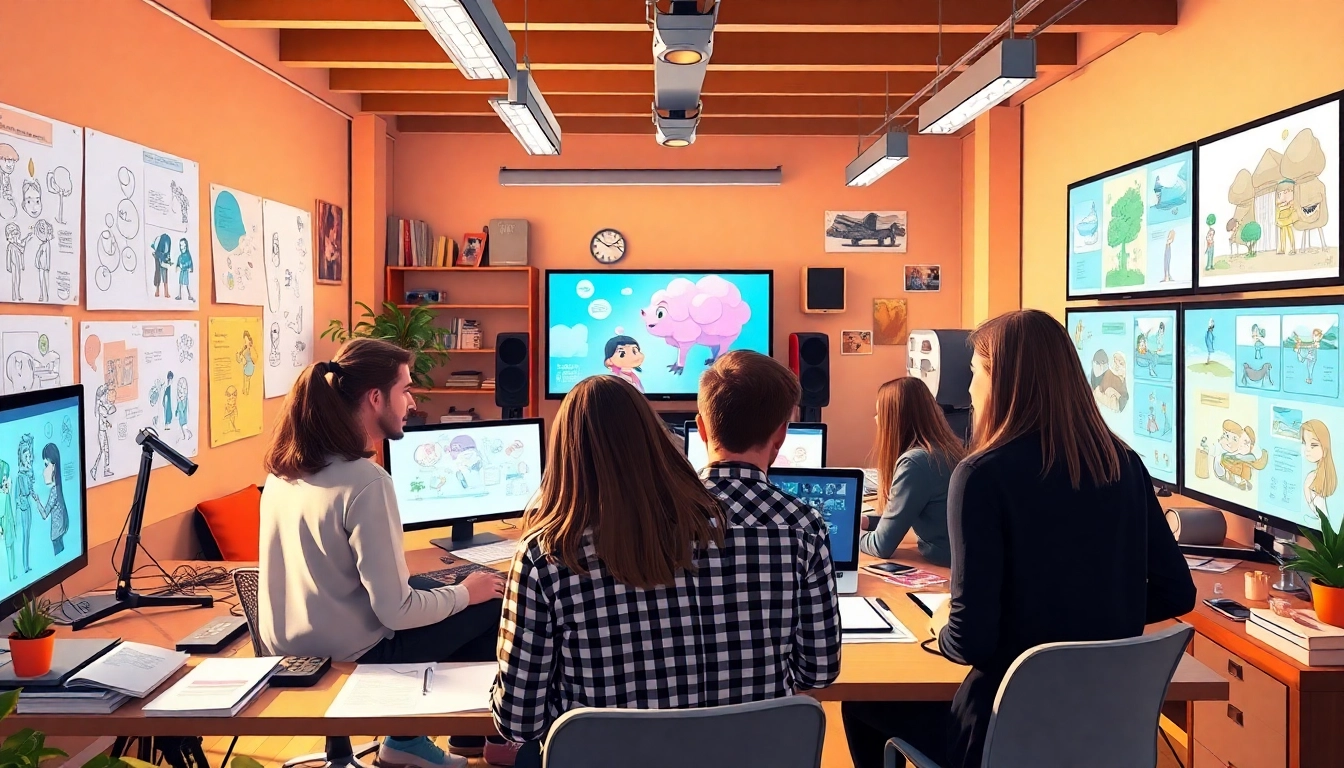 Animation Studio Berlin creating innovative animated projects with a vibrant workspace.