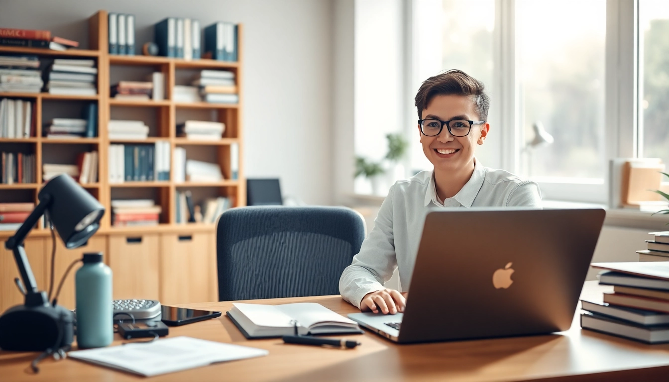 Pay someone to take my comptia exam illustrates a student with a laptop engaged in online tutoring.