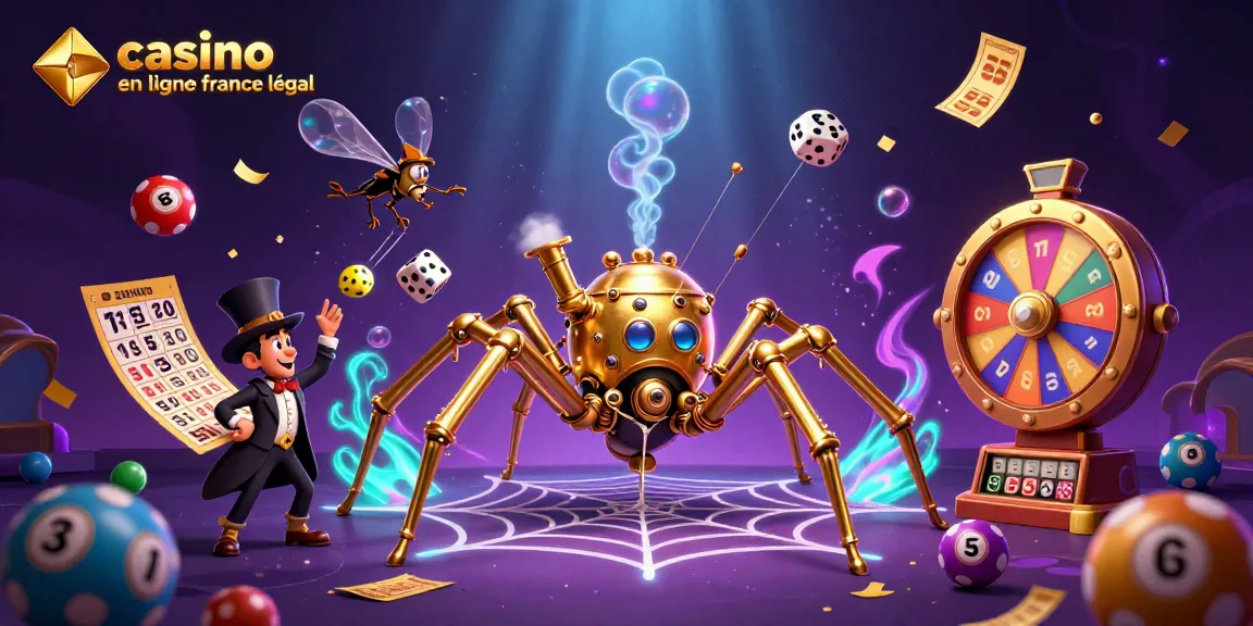 Illustration 3D d'un casino en ligne France légal, capturant l'excitation des jeux de loterie et des machines à sous.