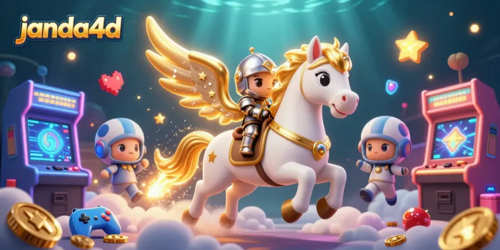 Janda4D menawarkan permainan kasino online dengan unsur fantastis, seperti kuda bersayap dan permainan arcade ceria.