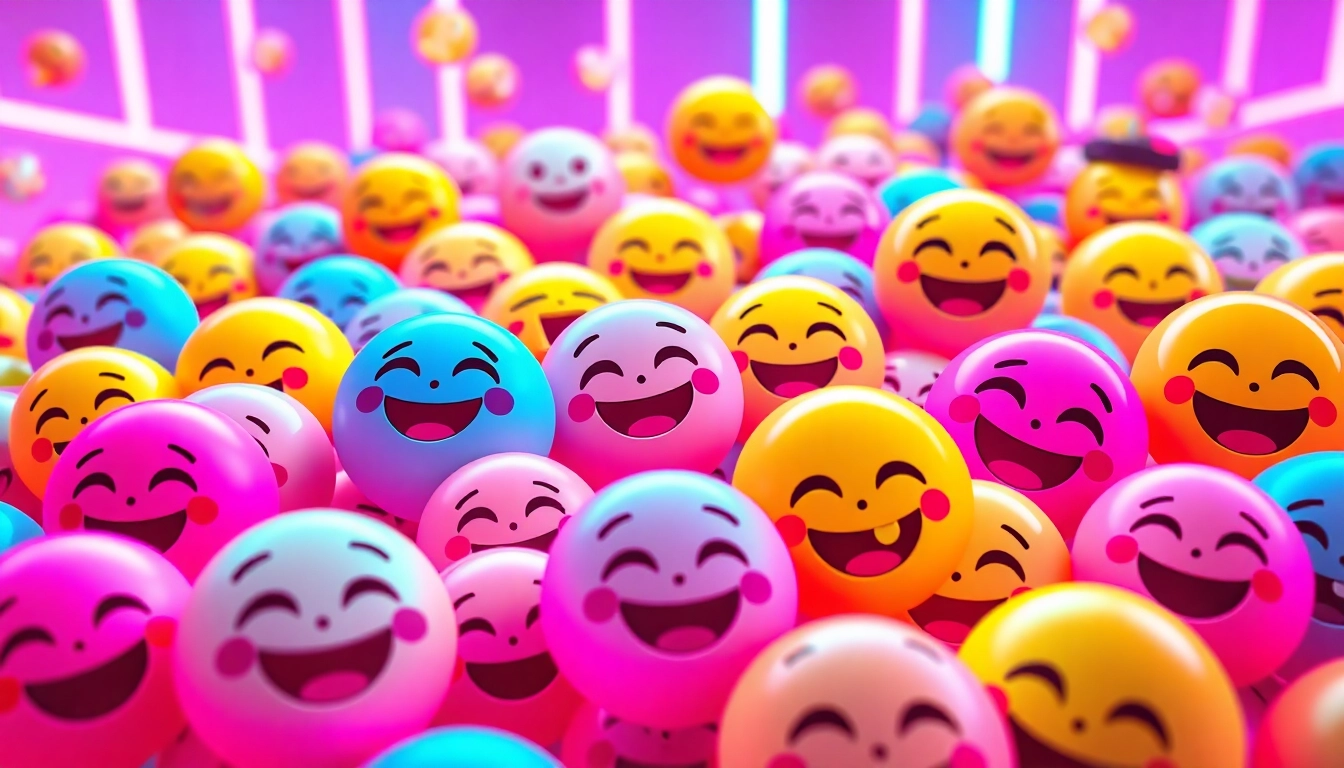 Browse lively tiktok emojis in a colorful digital landscape.
