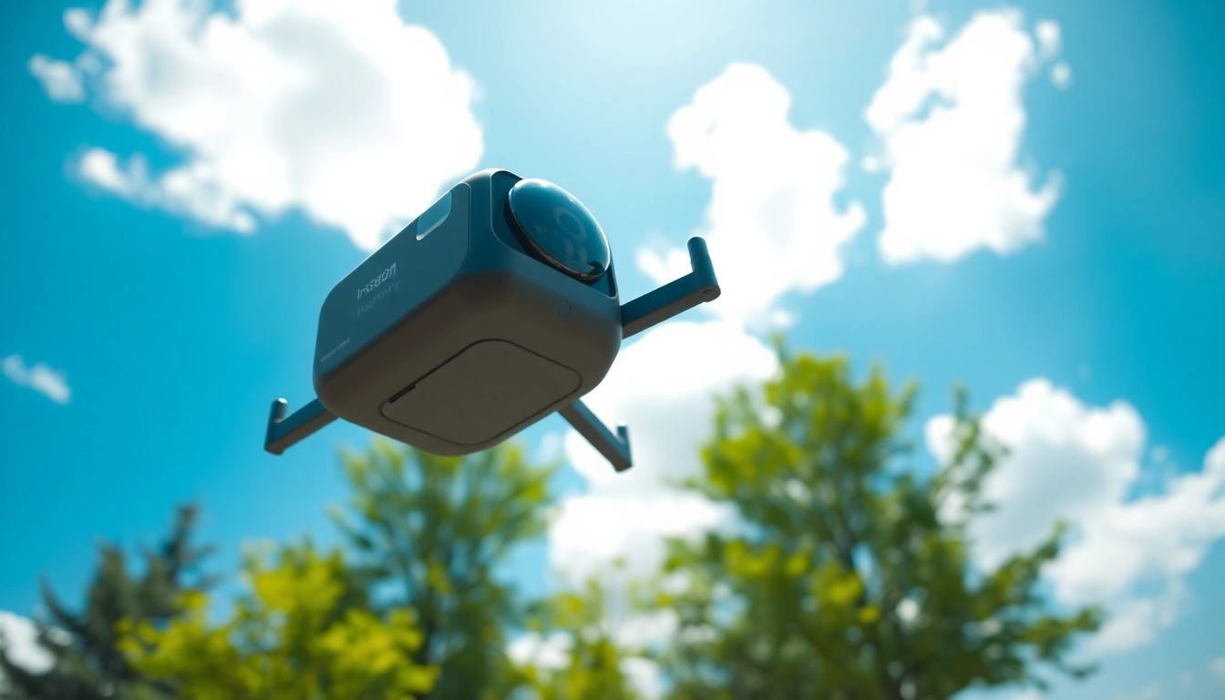 Showcasing the insta360 antigravity a1 demonstrating aerial capabilities in a vibrant outdoor setting.