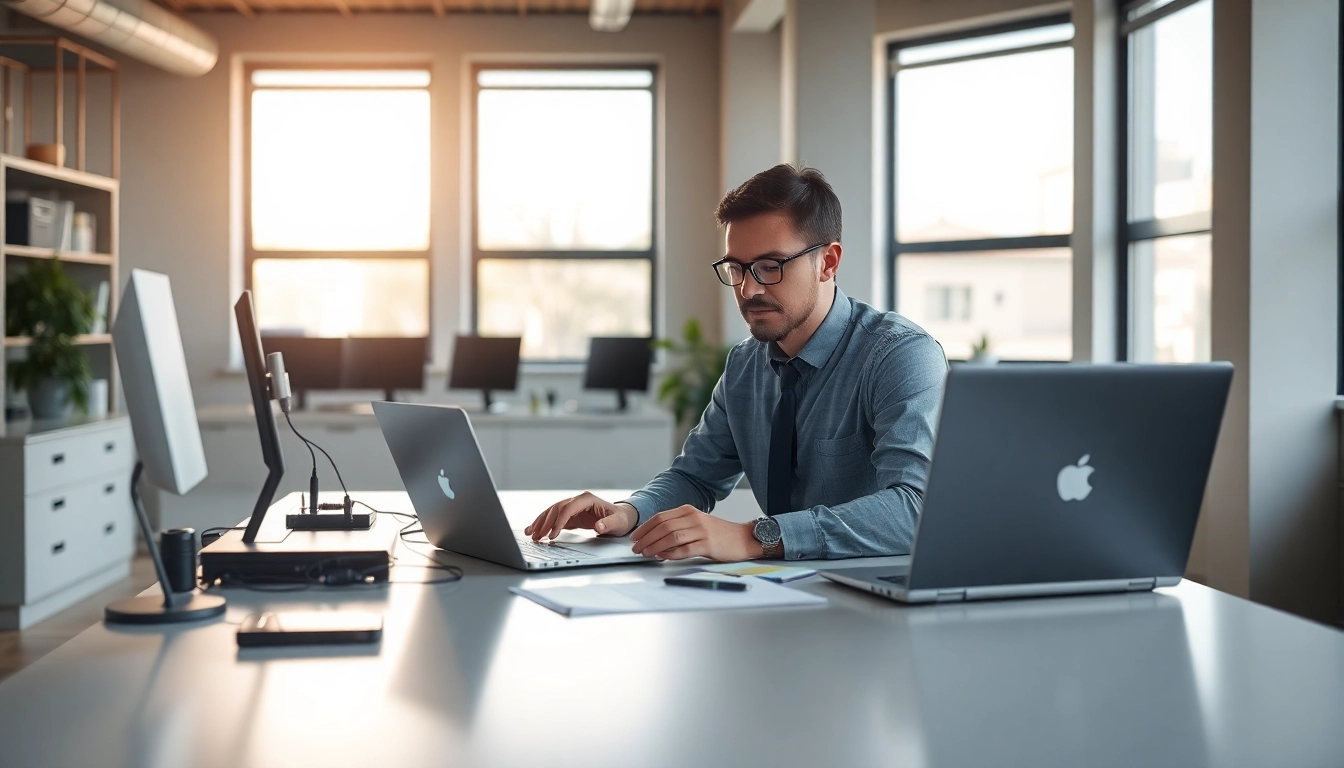 Discover managed it services near me with a professional consultant in a modern office environment.