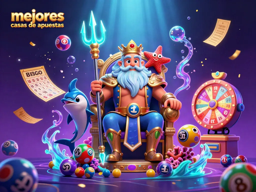 Las mejores casas de apuestas muestran el rey Neptuno en un mundo de premios y juegos de azar.