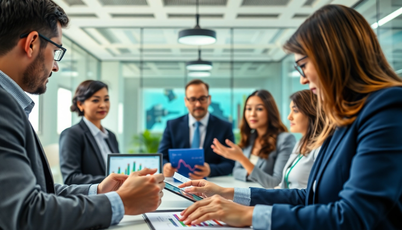 Analyze competitor pricing strategies with a diverse team discussing data charts.