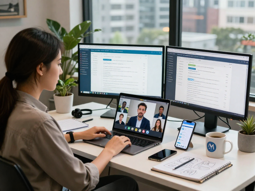 Interacción profesional sobre reseller hosting en oficina moderna