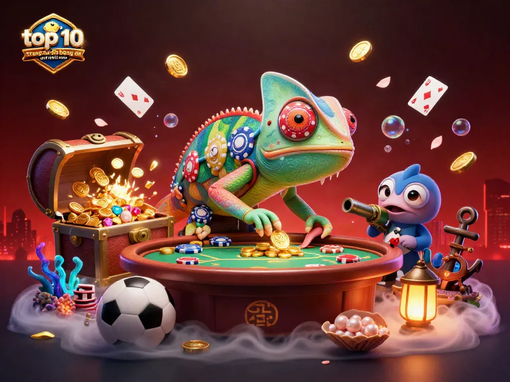 Top 10 trang cá độ bóng đá uy tín nhất Việt Nam với hình ảnh chameleon chủ sòng bạc nổi bật trong khung cảnh thể thao