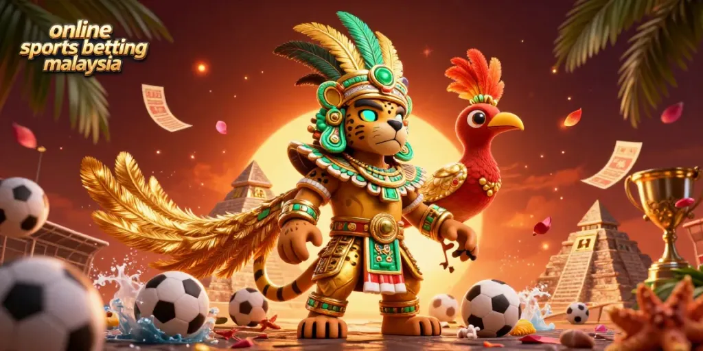 Engage in online sports betting Malaysia with exciting visual elements showcasing various sports themes.