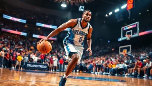 Captivating shot of Orlando Black showcasing athletic skill on the basketball court.