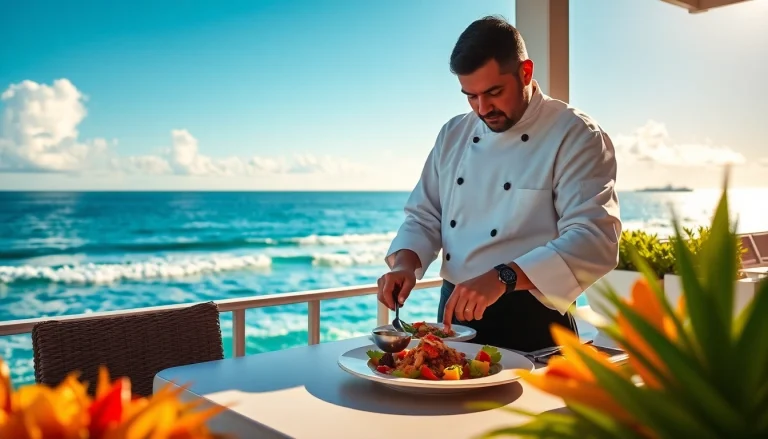 Chef creating unique culinary delights as a St Martin Private Chef, showcasing vibrant Caribbean cuisine.