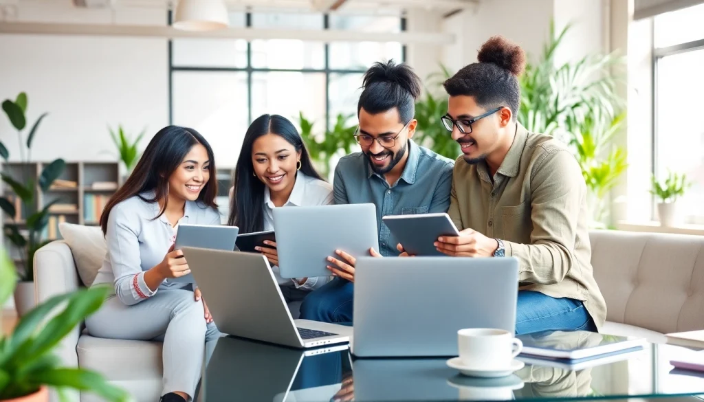 Collaborative environment illustrating small business jobs with professionals engaged in teamwork.