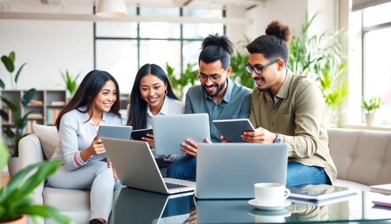 Collaborative environment illustrating small business jobs with professionals engaged in teamwork.