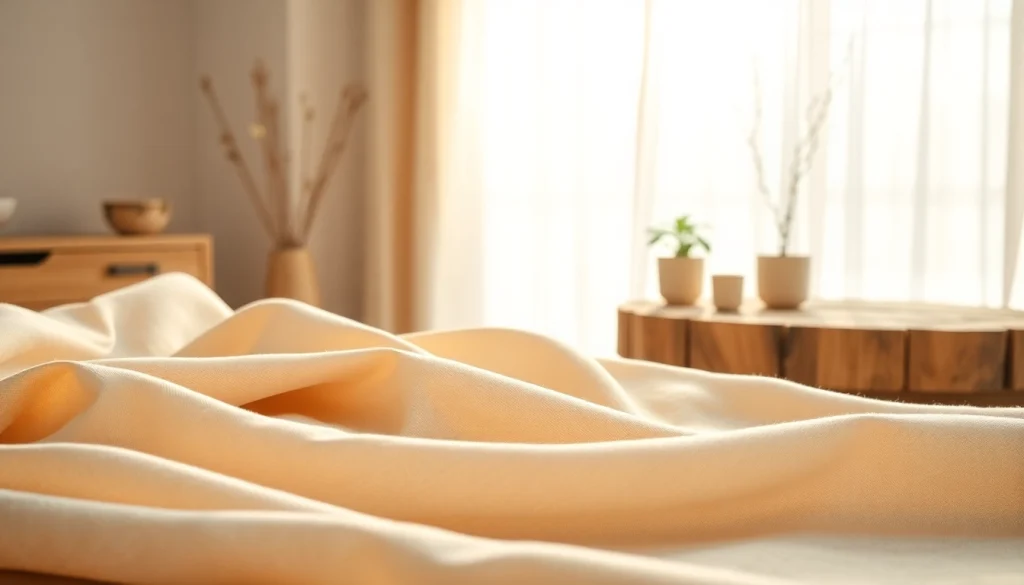 Het natuurlijk ongebleekt katoen tegen een rustic achtergrond, met warme texturen en subtiele kleuren.