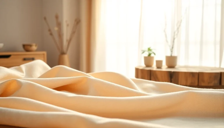 Het natuurlijk ongebleekt katoen tegen een rustic achtergrond, met warme texturen en subtiele kleuren.