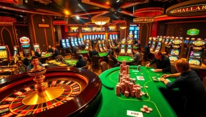 Experience the thrill of playing Hi88 at a lively casino, featuring roulette, poker, and slot machines.
