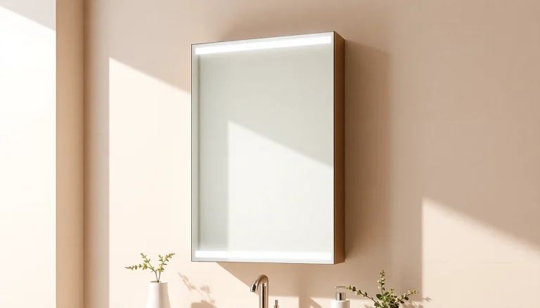 Erleben Sie den eleganten sonni Spiegelschrank im modernen Badezimmer mit LED-Beleuchtung und stilvollem Design.