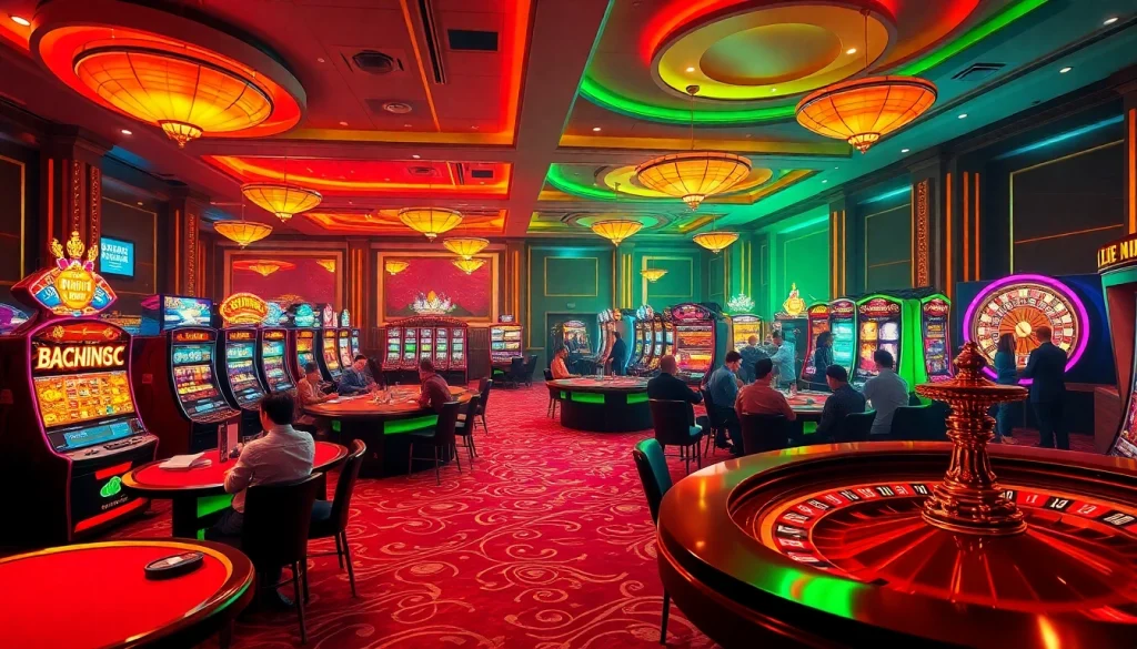 Experience the thrill of 'LIÊN MINH KJC' where players enjoy intense poker sessions and vibrant slot machines.