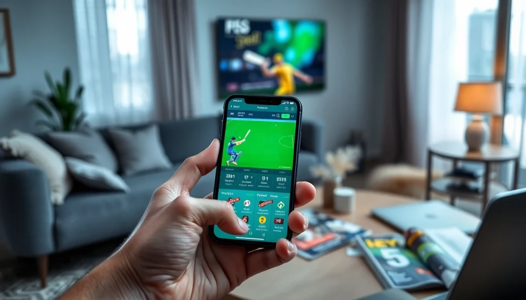 Engage with the best sports betting apps India displaying vibrant sports graphics on a smartphone interface.