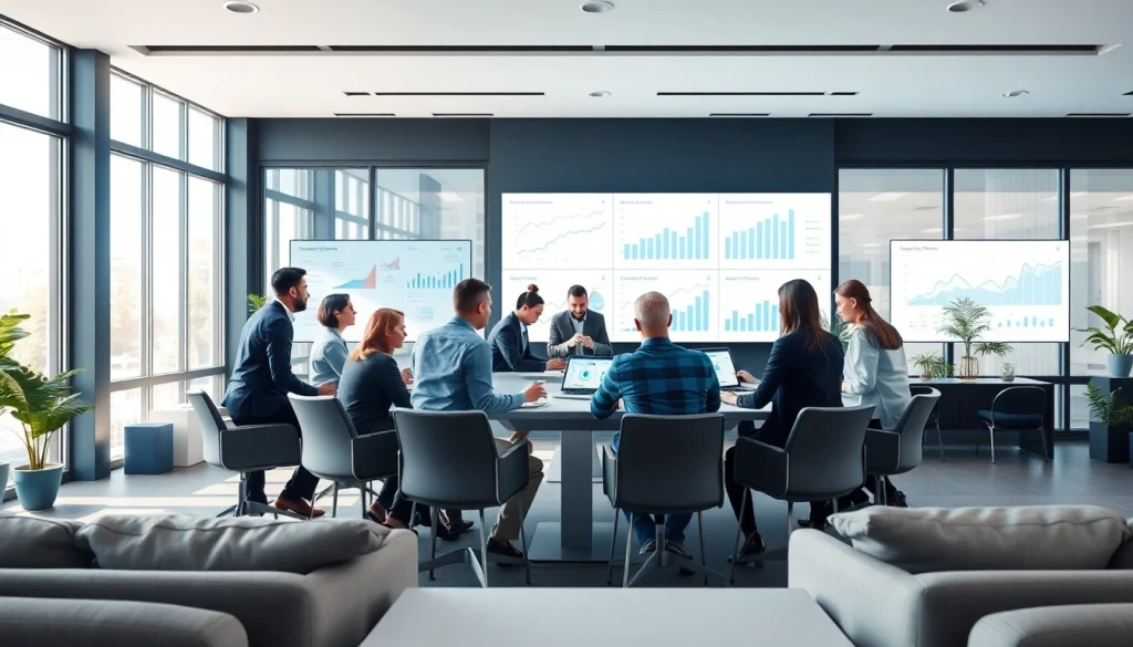 Collaborating professionals strategizing Acquisition Planning in a modern office setting.