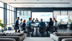 Collaborating professionals strategizing Acquisition Planning in a modern office setting.