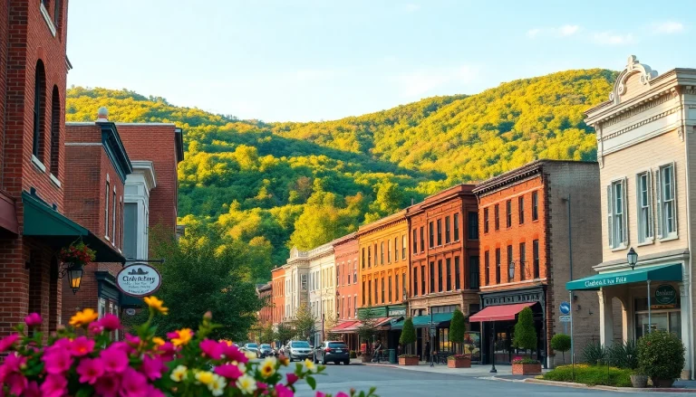 Experience Clarksburg's vibrant landscape with historic architecture and scenic hills.