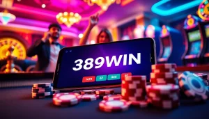 The 389WIN App enhances the mobile gambling experience with vibrant casino visuals.