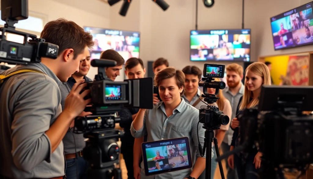 Collaborative video production team in a Calgary studio showcasing Video Production Company Calgary expertise.