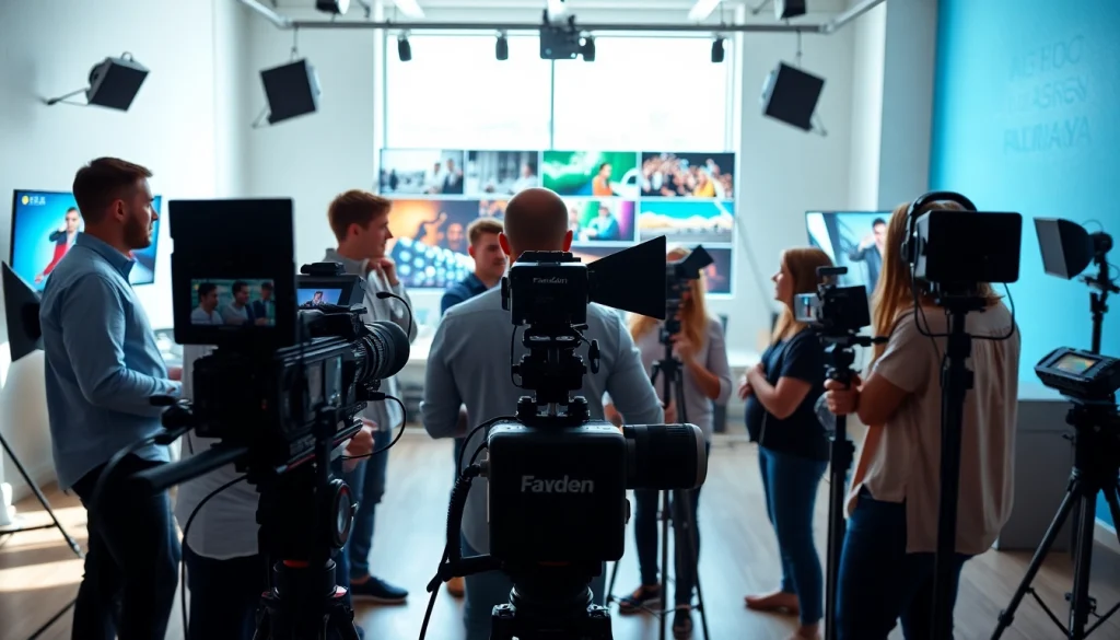 Dynamic video production team at work showcasing the Creative Video Production Agency's innovative process.