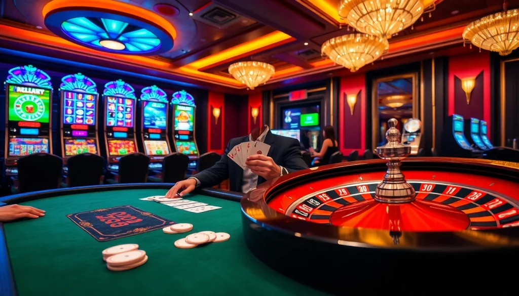 Experience the excitement at https://net88x.net/ with players enjoying a luxurious casino ambiance.