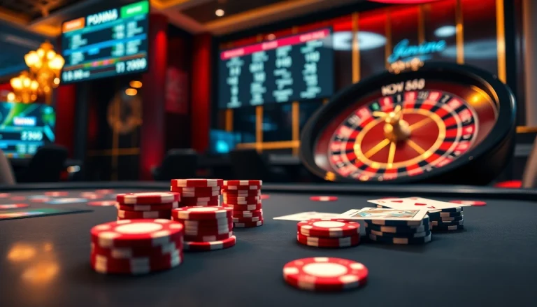 Experience the thrill of high-stakes gambling and link vao w88 at the luxurious casino table with poker chips.