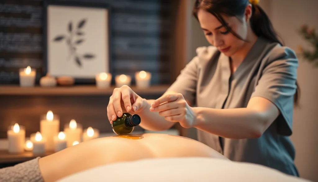 스웨디시 마사지에서 테라피스트가 고객에게 편안함을 제공합니다.