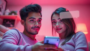 AI sexting chat interface showing an engaging digital character and playful conversation.