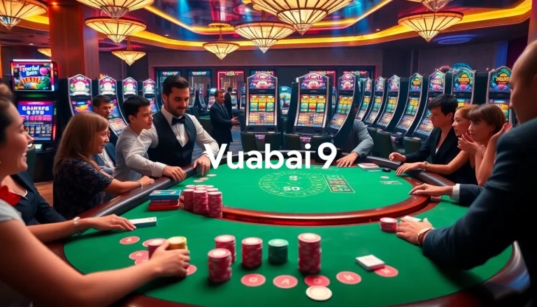 Experience the thrill of blackjack at vuabai9 casino, where high stakes meet excitement in a luxury setting.
