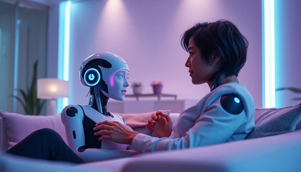 Engaging scene showcasing emotional connection through ai sex with advanced personal companions.