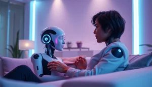 Engaging scene showcasing emotional connection through ai sex with advanced personal companions.